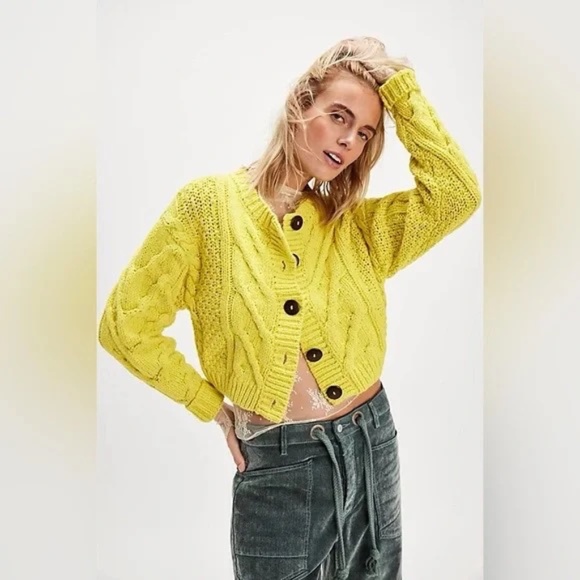 FP Free People Bonfire Cable Knit Cardi - Picture 2 of 6